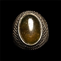 Bedouin Silver-Coloured Ring with Cabochon