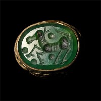 Bedouin Silver-Coloured Ring with Horse Gemstone