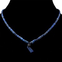 Lapis Lazuli Bead Necklace String with Pendant
