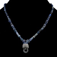 Roman and Other Dark Blue Glass Bead Necklace String