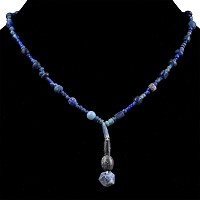 Roman and Other Dark Blue Glass Bead Necklace String
