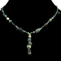 Roman and Other Green Glass Bead Necklace String
