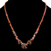 Roman and Other Coral-Coloured Glass Bead Necklace String