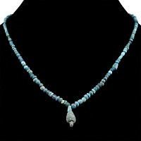 Western Asiatic and Other Pale Blue Stone and Glass Bead Necklace String