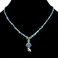 Western Asiatic and Other Pale Blue Stone and Glass Bead Necklace String