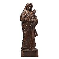 Post Medieval Wooden Mary and Child Figure