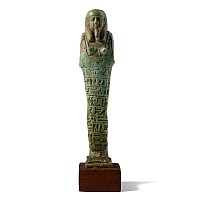 Egyptian Blue-Glazed Faience Shabti for Hornakht, Born of Nefertyti