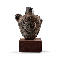 Egyptian Terracotta Pseudo-Hathor Votive Jug
