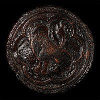 Large Medieval Knight's Bronze Heraldic Horse Harness Roundel with Lion