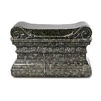 Italian Grand Tour Serpentine Marble Inkwell Modelled as the Sarcophagus of Lucius Cornelius Scipio