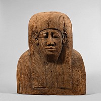 Large Egyptian Wooden Mummy Coffin