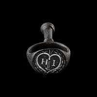 Post Medieval Bronze Seal Matrix and Pipe Tamper with Heart and H I