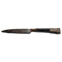 Medieval Iron Knife with Saints Engraved on the Bronze Pommel
