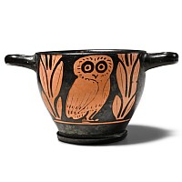 Greek Red-Figure Skyphos with Owl