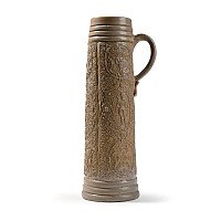 Siegburg Style White Stoneware Salt-Glazed Tankard 'Schnelle' with Moulded Decoration