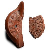 Late Roman Terracotta Oil Lamp Fragment Group