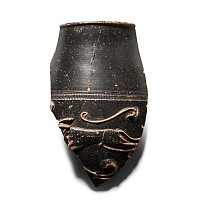 Roman Redware Vase Section with Raised Running Hound