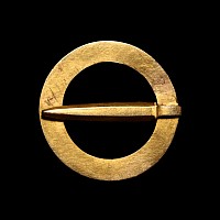 Large Medieval Solid Gold Annular Brooch