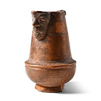 Etruscan Terracotta Oil Jug with Bearded Face