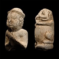 Post Medieval Pipe Clay Mouse and Bust