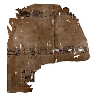 Large Egyptian Coptic Tunic Textile Fragment with Parallel Clavi and Images of Hunting Warriors and Animals