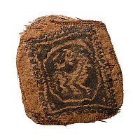 Egyptian Coptic Textile Fragments from a Tunic Tablion with Putto and Horse