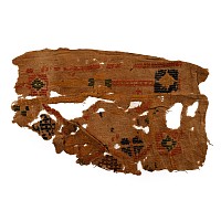 Egyptian Coptic Wall Tapestry Textile Fragment with Geometric Ornament