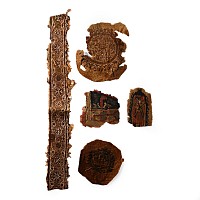 Egyptian Coptic Textile Fragments of Orbiculi, Segementa and Tablia from a Tunic with Animals, Geometric and Cross Decoration