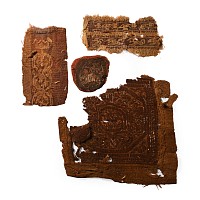 Egyptian Coptic Tunics Textile Fragments of Orbiculus, Segmenta and Tablion with Animals and Geometric Decoration