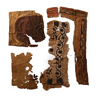 Egyptian Coptic Tunics Textile Fragments of Orbiculus and Segmenta with Animals and Geometric Decoration