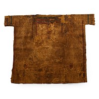 Large Egyptian Coptic Male Textile Tunic Embroided with Segmenta, Clavi, and Orbiculi with Human Figures