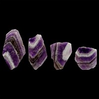 Chevron Amethyst Crystal Slice Group