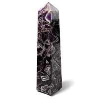 Chevron Amethyst Crystal Obelisk