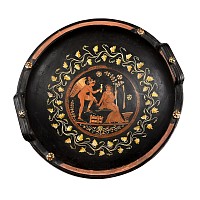 Very Large Greek Terracotta Kylix with Mythological Scene Attributed to the Darius Painter and His Circle
