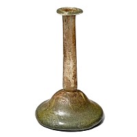 Large Roman Green Glass Candlestick Unguentarium