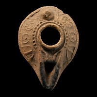 Byzantine Terracotta Oil Lamp with Roundel Decoration