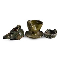 Western Asiatic Glazed Terracotta Oil Lamp Collection