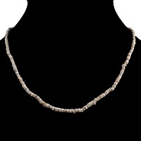 Western Asiatic White Stone Bead Necklace String