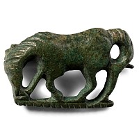 Roman Bronze Horse Plate Brooch