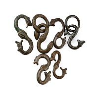 Medieval and Later Bronze Snake Type Dagger Belt Hanger Group