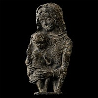 Medieval Lead Mary and Child Pilgrim's Plaque