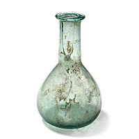 Roman Aqua Glass Bottle