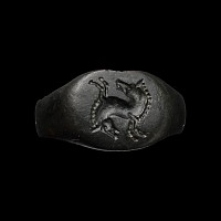 Greek Bronze Ring with Horse Protomes
