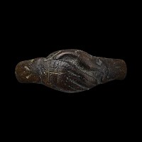 Tudor Period Bronze Clasped Hands Wedding Ring