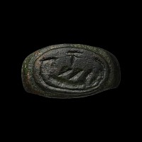 Roman Bronze Ring with Military Galley