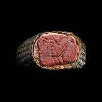 Byzantine Bronze Ring with Jasper Bird Gemstone