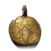 Medieval Knight's Gilt Bronze Heraldic Horse Harness Pendant with Floral Device