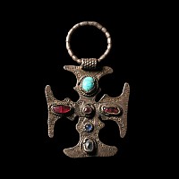 Medieval Silver Jewelled Cross Pendant