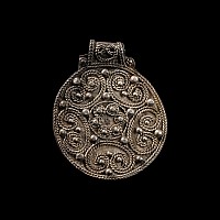 Viking Silver Pendant with Filigree Scrolls