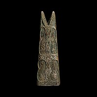 Viking Silvered Bronze Fish Pendant with Interlaced Design